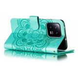 Peňaženkové kožené puzdro MANDALA na Xiaomi 13 – Zelená