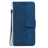 Peňaženkové kožené puzdro Vyrytá Geometria na Honor X8a - Modrá