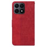 Peňaženkové kožené puzdro Vyrytá Geometria na Honor X8a - Červená