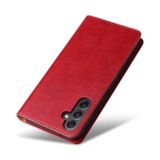 Peňaženkové kožené puzdro FIERRE SHANN na Samsung Galaxy A34 5G – Červená
