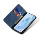 Peňaženkové kožené puzdro Denim Texture na Huawei P60 Pro - Modrá