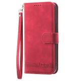 Peňaženkové kožené puzdro Dierfeng Dream na Samsung Galaxy Z Fold4 - Červená