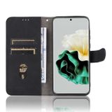 Peňaženkové kožené puzdro Skin Feel Magnetic na Huawei P60 Pro - Čierna