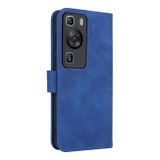 Peňaženkové kožené puzdro Skin Feel Magnetic na Huawei P60 Pro - Modrá