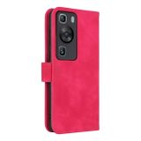Peňaženkové kožené puzdro Skin Feel Magnetic na Huawei P60 Pro - Rose Red
