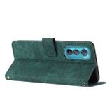 Peňaženkové kožené puzdro STRIPE na Motorola Edge 30 - Zelená
