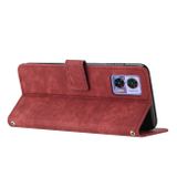 Peňaženkové kožené puzdro STRIPE na Motorola Edge 30 Neo - Červená