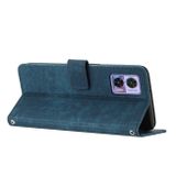 Peňaženkové kožené puzdro STRIPE na Motorola Edge 30 Neo - Modrá