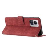 Peňaženkové kožené puzdro Stripe na Motorola Edge 30 Ultra - Červená