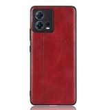 Kožený kryt Sewing na Motorola Edge 30 Fusion - Červená