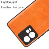 Kožený kryt Sewing na Motorola Edge 30 Fusion - Oranžová
