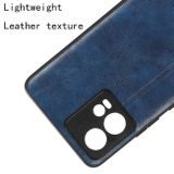 Kožený kryt Sewing na Motorola Edge 30 Fusion - Modrá
