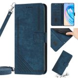 Peňaženkové kožené puzdro Stripe Pattern na Honor X8 5G/X6– Modrá