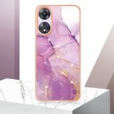 Akrylový kryt Marble na Oppo A58 5G - Purple 001