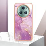 Gumený kryt Electroplating Marble na Honor Magic5 Lite - Purple 001