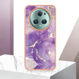 Gumený kryt Electroplating Marble na Honor Magic5 Lite - Purple 002