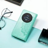 Peňaženkové kožené puzdro Mandala na Honor Magic5 - Zelená