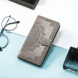 Peňaženkové kožené puzdro Mandala Flower na Xiaomi Redmi 12C - Sivá