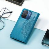 Peňaženkové kožené puzdro Mandala Flower na Xiaomi Redmi 12C - Modrá