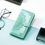 Peňaženkové kožené puzdro Mandala Flower na Xiaomi Redmi 12C - Zelená