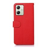 Peňaženkové kožené puzdro KHAZNEH Litchi Texture na Moto G54 5G / G54 5G Power Edition - Červená