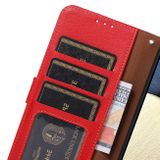 Peňaženkové kožené puzdro KHAZNEH Litchi na Motorola Moto G04/ G24 - Červená
