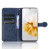 Peňaženkové kožené puzdro Honeycomb Dot na Huawei P60 Pro - Modrá