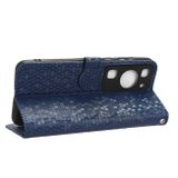 Peňaženkové kožené puzdro Honeycomb Dot na Huawei P60 Pro - Modrá