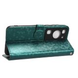 Peňaženkové kožené puzdro Honeycomb Dot na Huawei P60 Pro - Zelená