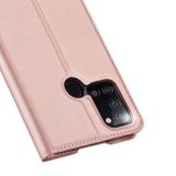Peňaženkové kožené puzdro na Samsung Galaxy A21s - Ružovozlatý