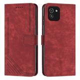 Peňaženkové kožené puzdro STRIPE na Samsung Galaxy A03 – Červená