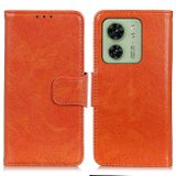 Peňaženkové kožené puzdro Nappa na Motorola Edge 40 - Oranžová