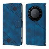 Peňaženkové kožené puzdro Skin-feel na Honor Magic5 Lite - Modrá