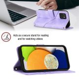 Peňaženkové kožené puzdro SKIN-FEEL na Samsung Galaxy A03 – Svetlofialová