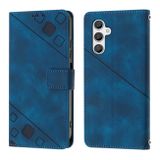 Peňaženkové kožené puzdro Skin-feel na Samsung Galaxy A24 - Modrá