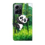 Peňaženkové 3D kožene puzdro na Xiaomi Redmi Note 12 4G - Bamboo Panda