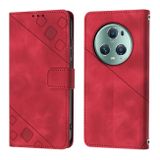 Peňaženkové kožené puzdro Skin-feel na Honor Magic5 Pro - Červená