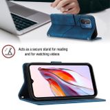 Peňaženkové kožené puzdro EMBOSSED na Xiaomi Redmi 12C – Modrá