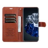 Peňaženkové kožené puzdro AZNS na Huawei P60 Pro - Hnedá