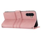 Peňaženkové kožené puzdro STRIPES na Samsung Galaxy A14 4G/5G – Ružová