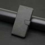 Peňaženkové kožené puzdro Calf Texture Buckle na Huawei P60 Pro - Čierna