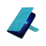 Peňaženkové kožené puzdro Calf na Honor Magic5 - Modrá