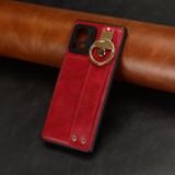 Kožený kryt Wristband na Motorola Edge 30 Ultra - Červená