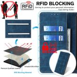 Peňaženkové kožené puzdro RFID na Huawei P60 Pro - Modrá
