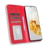 Peňaženkové kožené puzdro Magnetic Buckle na Huawei P60 Pro - Červená