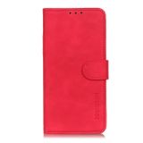 Peňaženkové kožené puzdro KHAZNEH Retro Texture na Samsung Galaxy A05s - Červená