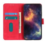 Peňaženkové kožené puzdro KHAZNEH Retro Texture na Samsung Galaxy A05s - Červená