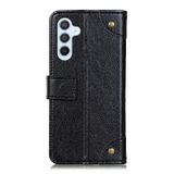 Peňaženkové kožené puzdro Nappa na Samsung Galaxy S23 FE - Čierna