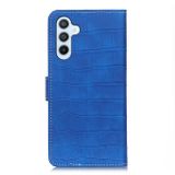Peňaženkové kožené puzdro Crocodile Texture na Galaxy A15 4G/ 5G - Modrá