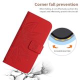 Peňaženkové kožené puzdro Sun Flower na Xiaomi 14 - Červená